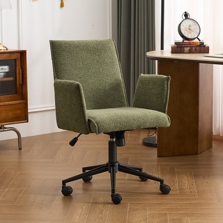 Upholstered Fabric Swivel Task Chair, Office Chair with Wheels