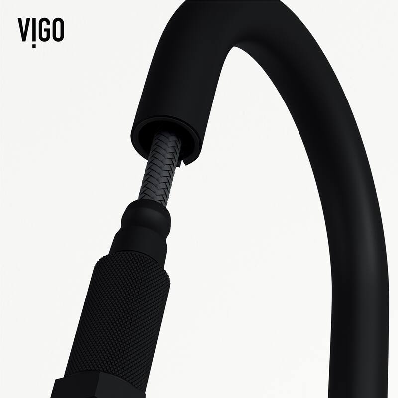 VIGO Hart Arched 18" H Single Handle Pull-Down Kitchen Faucet