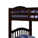 preview thumbnail 3 of 4, Twin Over Twin Bunk Bed, Pine Wood, Slatted Headboard, Espresso Brown