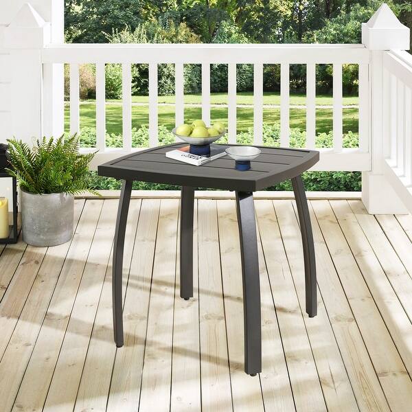 Outdoor Metal Side Table Patio Bistro Accent End Table Bed Bath