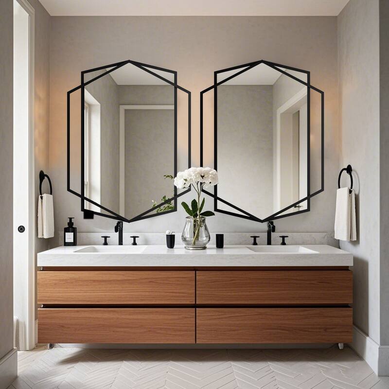 Iron Art Personalized Polygon, Versatile Hanging Mirror