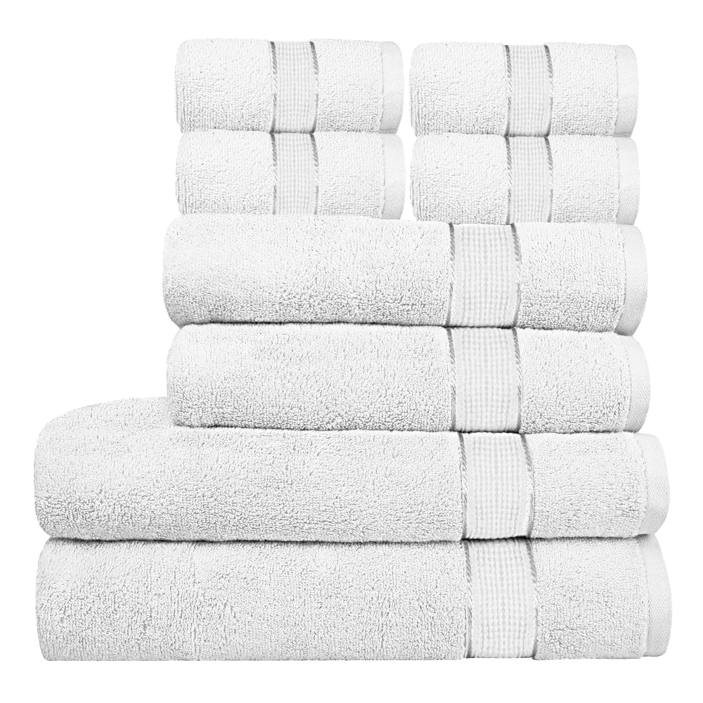 Premium Zero-Twist Cotton Bath Towels | Ultra Absorbent 8-Piece Set  -image
