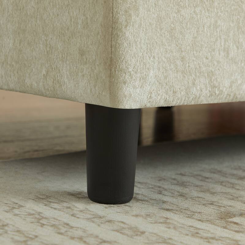 99.41" Chenille High Armrest L Shaped Sofa