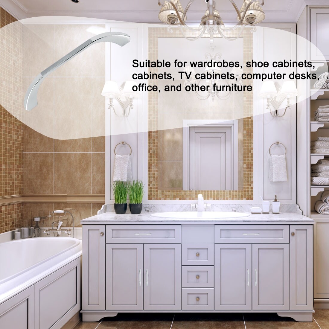 Cabinet Handles 5 Hole Center Zinc Alloy Dresser Drawer Hole Center Zinc Alloy Dresser Drawer