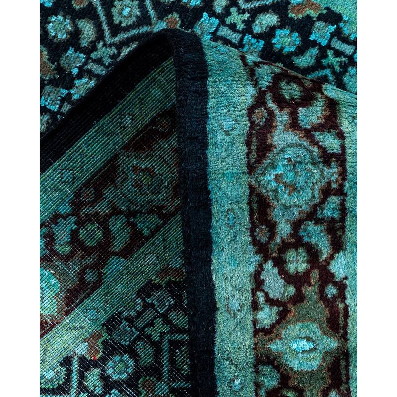 Fine Vibrance, One-of-a-Kind Hand-Knotted Runner Rug - Black, 2' 7" x 12' 2" - 2' 7" x 12' 2"