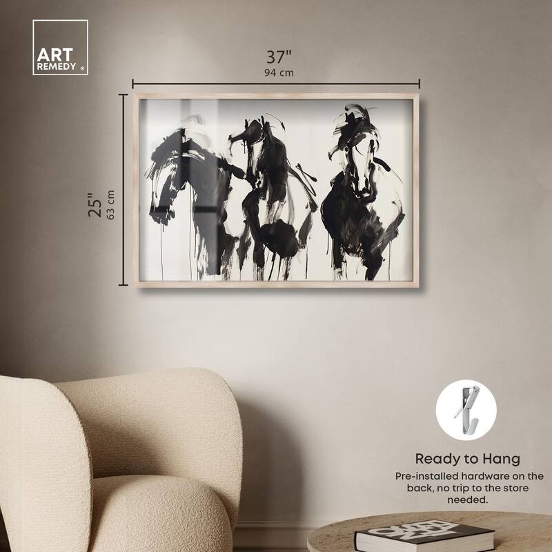 Horses in Ink Shadowbox by Art Remedy