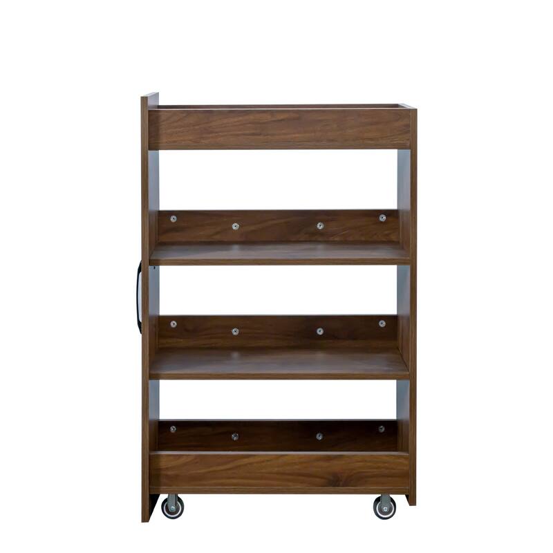 Roomfitters 70.87" Display Storage Cabinet with 2 Glass Doors and 4-Tier Pull-Out Shelves, Modern Wooden Kitchen Pantry Cabinet