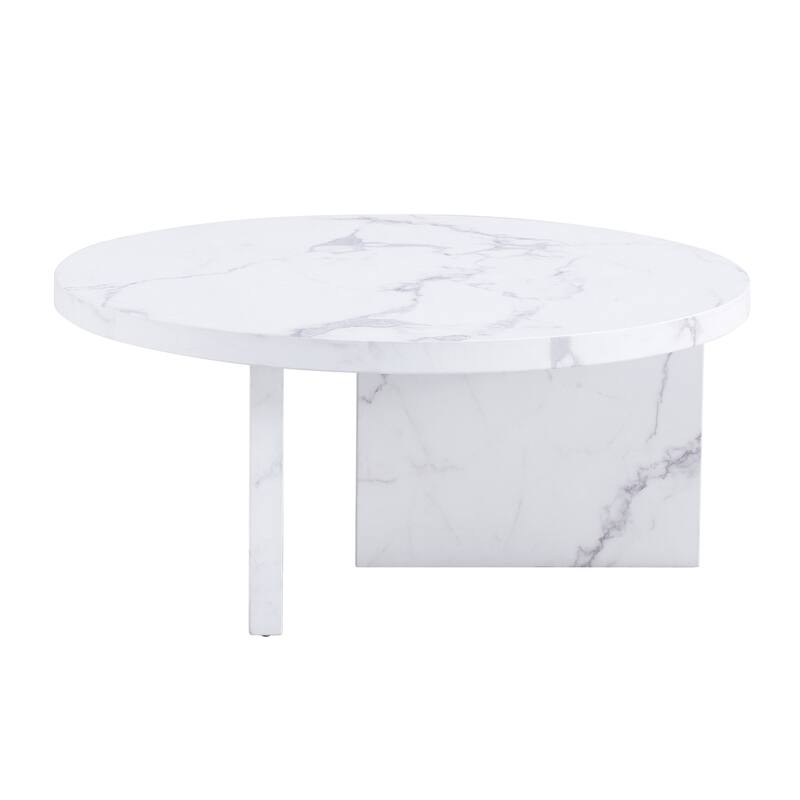 31.4-inch MDF Circular Patterned Coffee Table