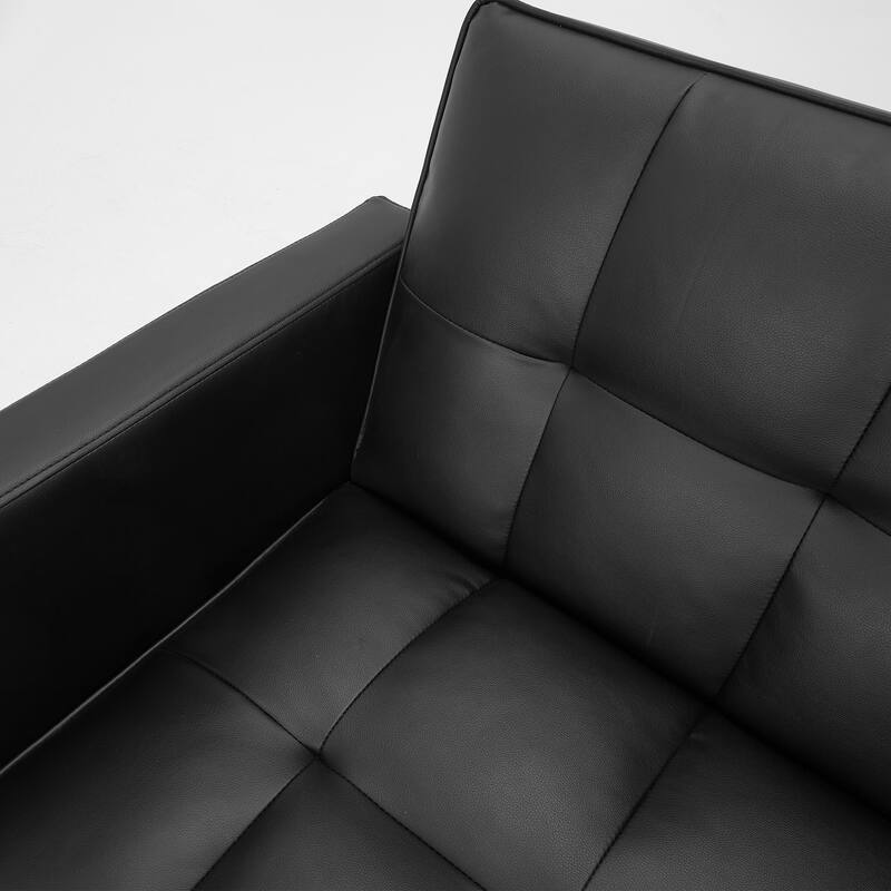 AVAWING 74" Modern Tufted Convertible Futon Sofa Bed with 2 Pillows