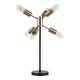 preview thumbnail 9 of 20, Lumisource Spark Contemporary Table Lamp in Black and Antique Brass - 12.25"Lx12.25"Wx22.25"H