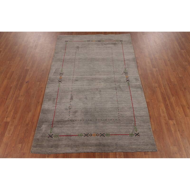 Gabbeh Oriental Area Rug Hand-Knotted Bedroom Wool Carpet - 5'0"x 7'11"