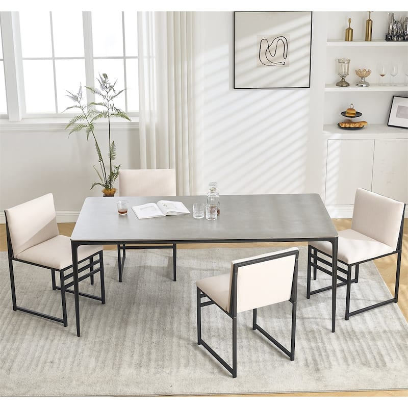 Modern Dining Chairs set of 2,Upholstered Linen Cushions and Backrest