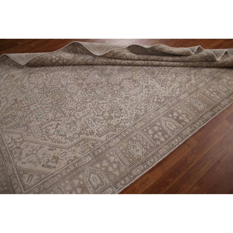 Distressed Tabriz Persian Rug Hand-knotted Wool Carpet - 6'3" x 9'6"