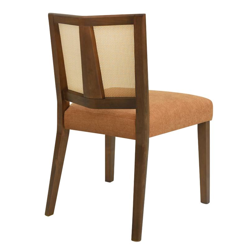Christopher Knight Home - Oliver Mid-Century Rattan Back Upholstered Dining Chair Set of 2