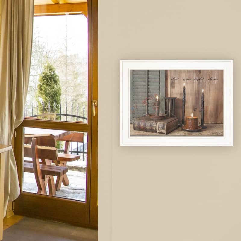 TrendyDecor4U Traditional "Let Your Light Shine" Framed Print Wall Art by Billy Jacobs