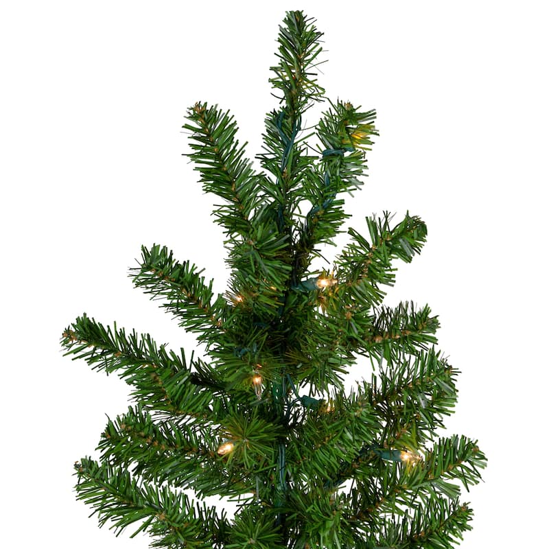 7.5' M Canadian Pine Artificial Christmas Wall Tree - Clear Light - 7.5 Foot