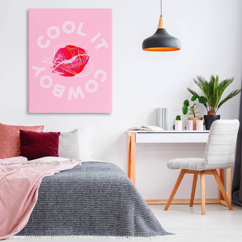 Stupell Cool It Cowboy with Kiss Canvas Wall Art Design By Lil' Rue