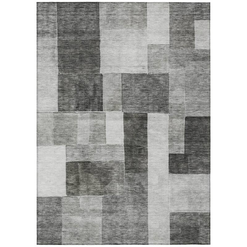 HomeRoots Geometric Transitional Rectangle Outdoor Rug