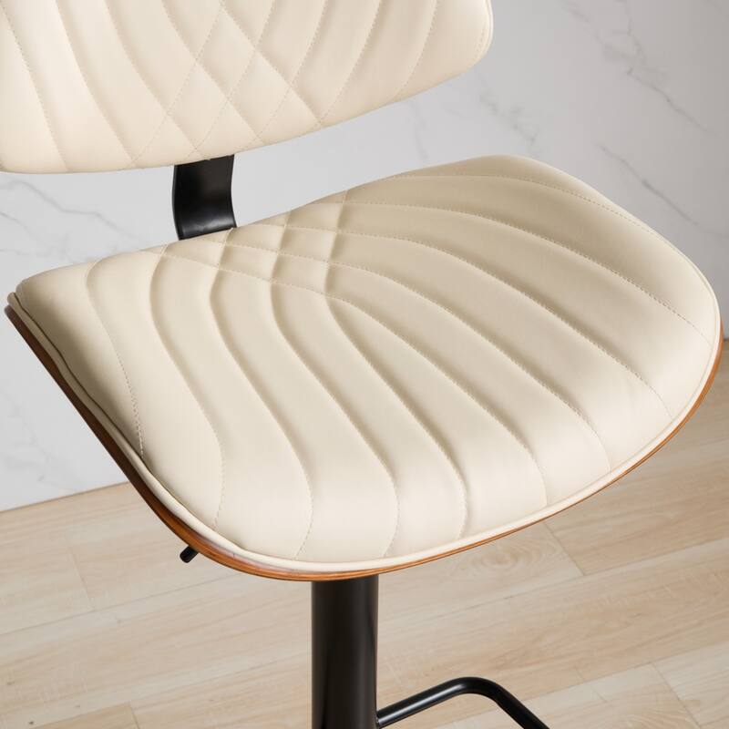 Mid Century Metal Frame Upholstered Bar Stool