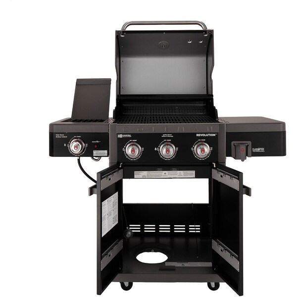 Coleman Revolution 3-Burner Gas BBQ Grill w/ Side Burner