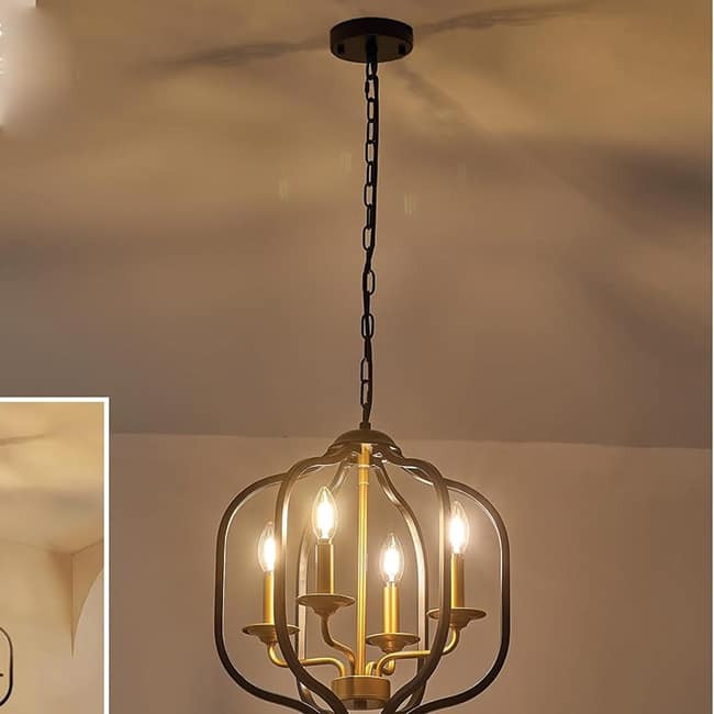 4-light pendant light black and gold kitchen island light metal hanging light