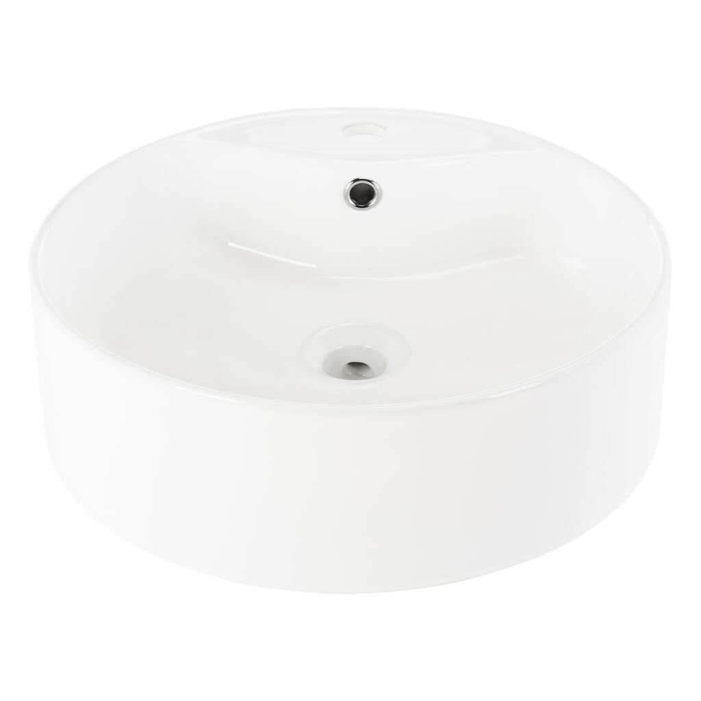 SAFAVIEH Solea Dicy Porcelain Ceramic Vitreous Oval 18 Inch White Bathroom Vessel Sink - 18.1" x 18.1" x 6.1" - 18Wx18Dx6H