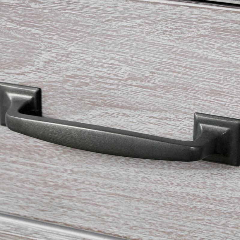 Furniture of America Eleanor 3-Piece Weathered Grey Solid Wood Panel Bedroom Set with Dentil Molding