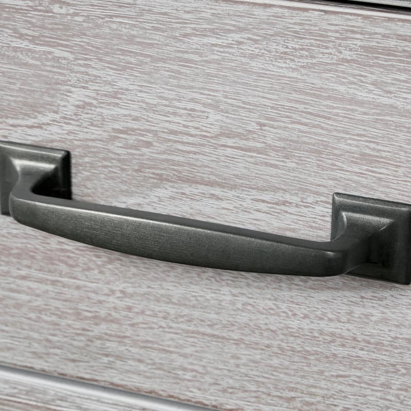 Furniture of America Eleanor 6-Piece Weathered Grey Solid Wood King Panel Bedroom Set with Dentil Molding