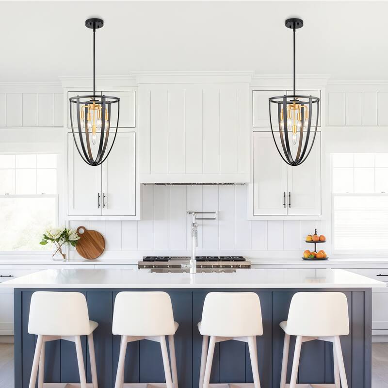 Starsky Farmhouse Industrial 5-Light 12in. Geometric Cone Chandelier