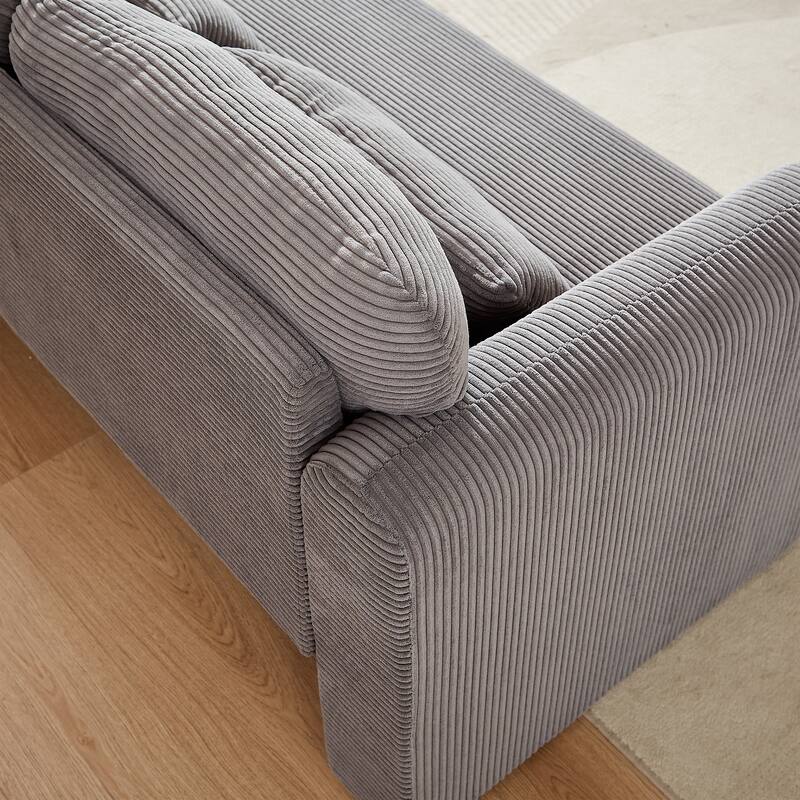 Corduroy Fabric Free Combination Sofa Set w/Support Pillow