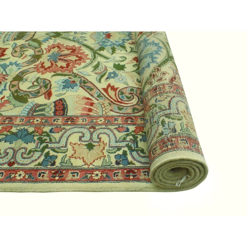 Pak-Persian Bashir Ivory/Rose Rug - 4'1" x 6'2"