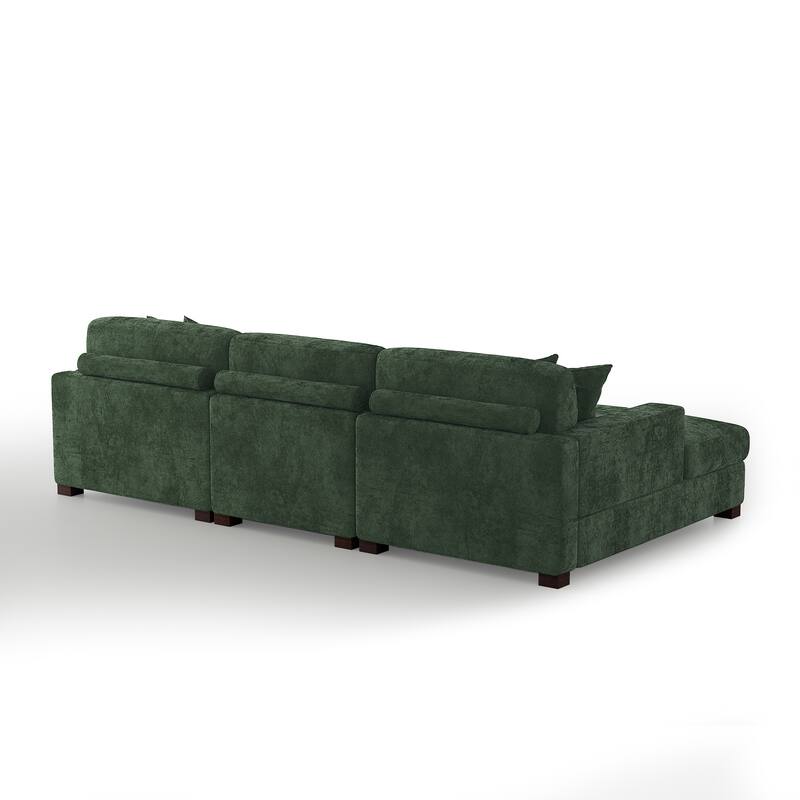 Modern Upholstered Chenille Modular Sectional Sofa with 2 Chaise