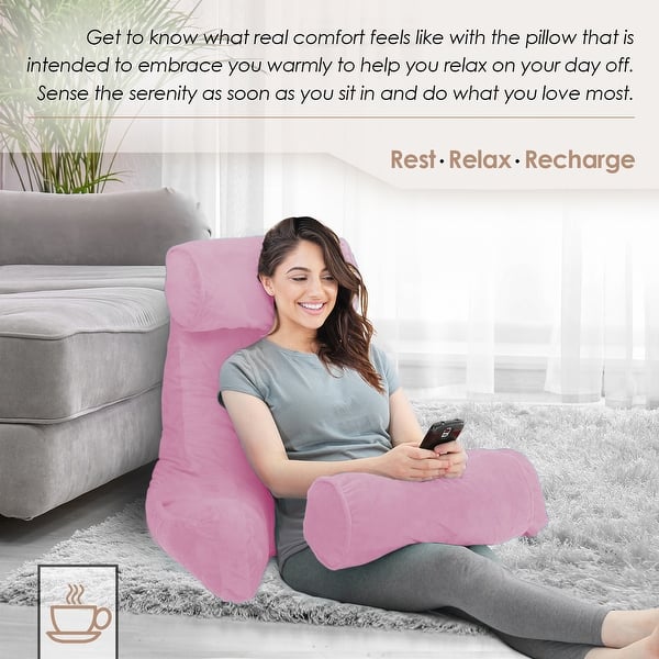 Reading Pillow Medium Bed Rest Pillow with Arms for Kids Teens /& Adults HOT USA
