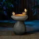 preview thumbnail 29 of 44, Glitzhome 24-inch Outdoor 2-tier Faux Pebbles Polyresin Birdbath Fountain with Pump