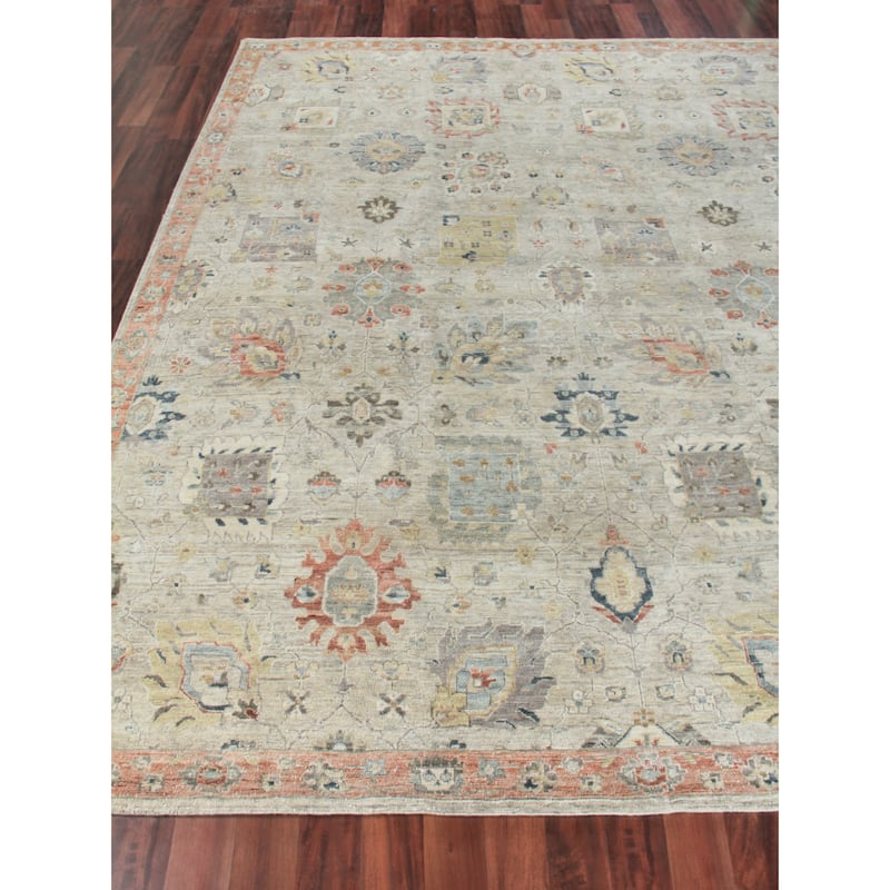 EXQUISITE RUGS Heirloom Hand-knotted New Zealand Wool Beige/Rust Area Rug.