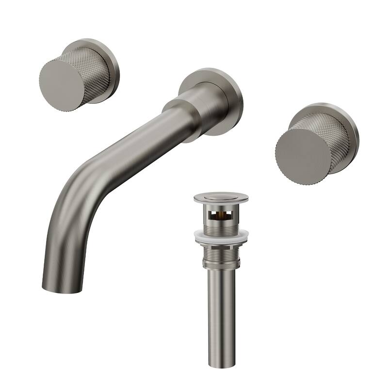 GRANDJOY 8" High Arc Widespread Double Handle Faucet