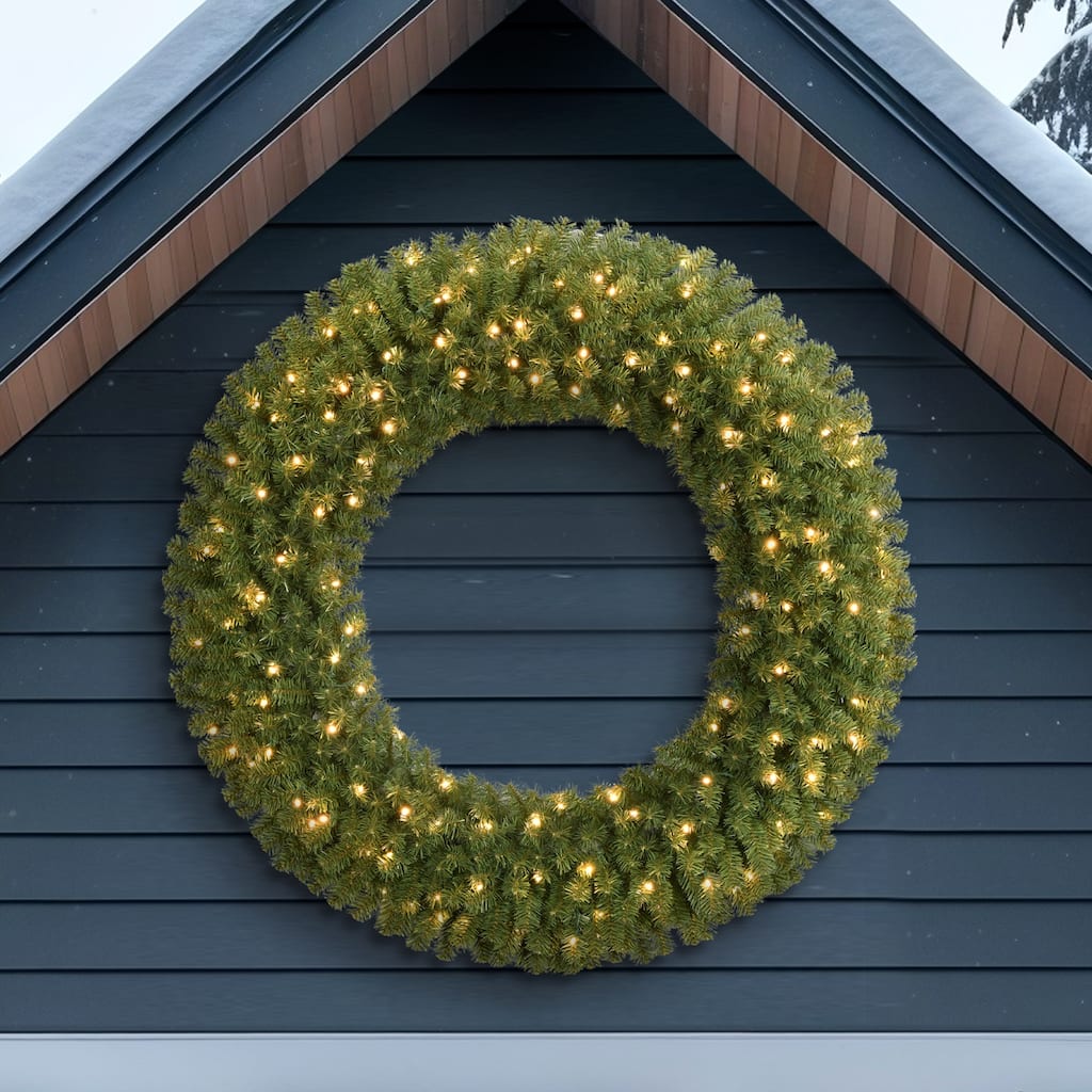 Pre-Lit Artificial Utah Spruce Christmas Wreath - 48" - Warm White LED Lights