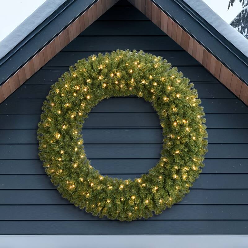 Pre-Lit Artificial Utah Spruce Christmas Wreath - 48" - Warm White LED Lights
