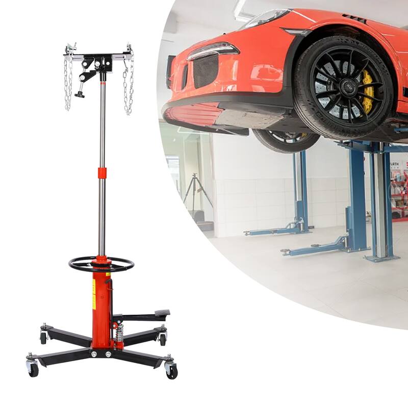 Transmission Jack High Lift 1660 Lbs Telescopic 2 Stage Hydraulic Ram Transmission Floor Jack 360° Swivel Wheel Lifting