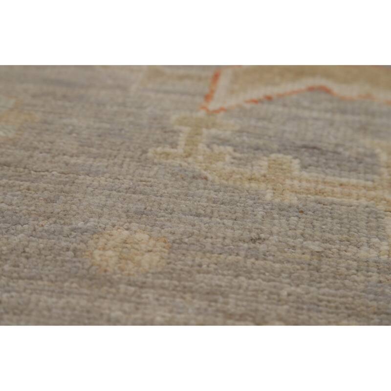 Hand Knotted Oriental 100% Wool Carpet Transitional All-Over Greys & Charcoal Oushak Area Rug - 11' 10'' X 9' 2''