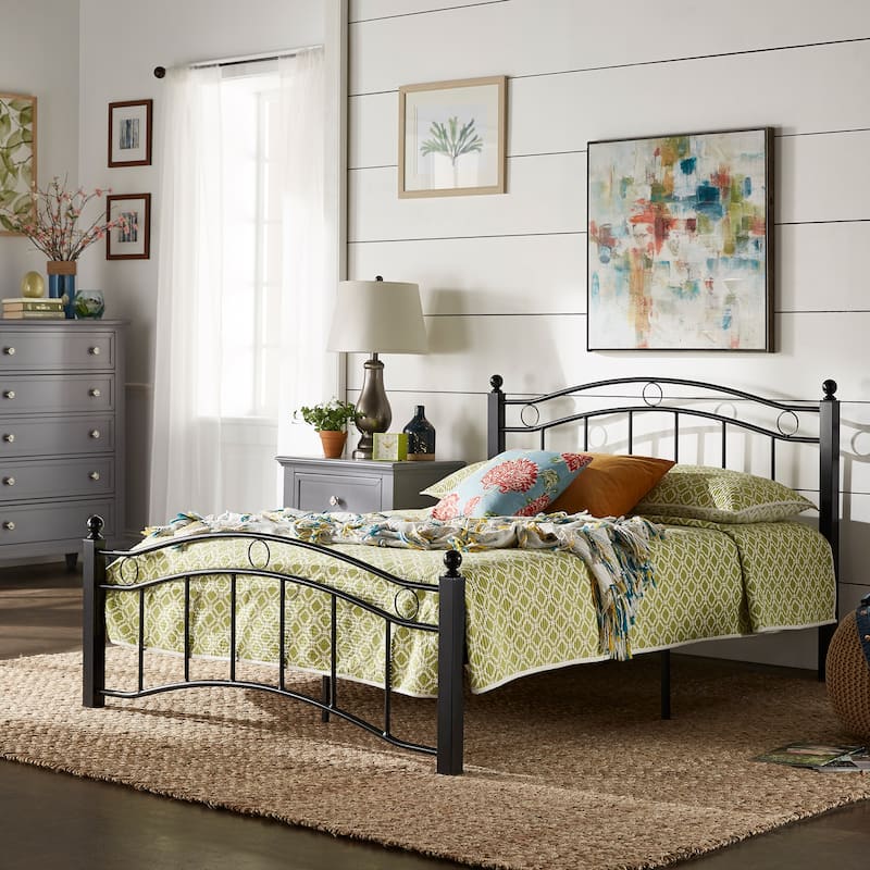 Sadie Brown and Black Metal Bed by iNSPIRE Q Classic - Black - Full