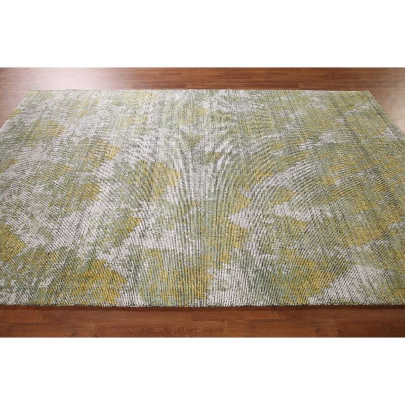 Modern Abstract Area Rug Handmade Wool Carpet - 6'4" x 9'8"