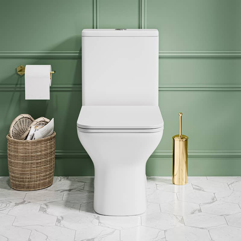 Carre One Piece Square Toilet Dual Flush 1.1/1.6 Gpf In Matte White - 25.79" x 14.96" 29.92"