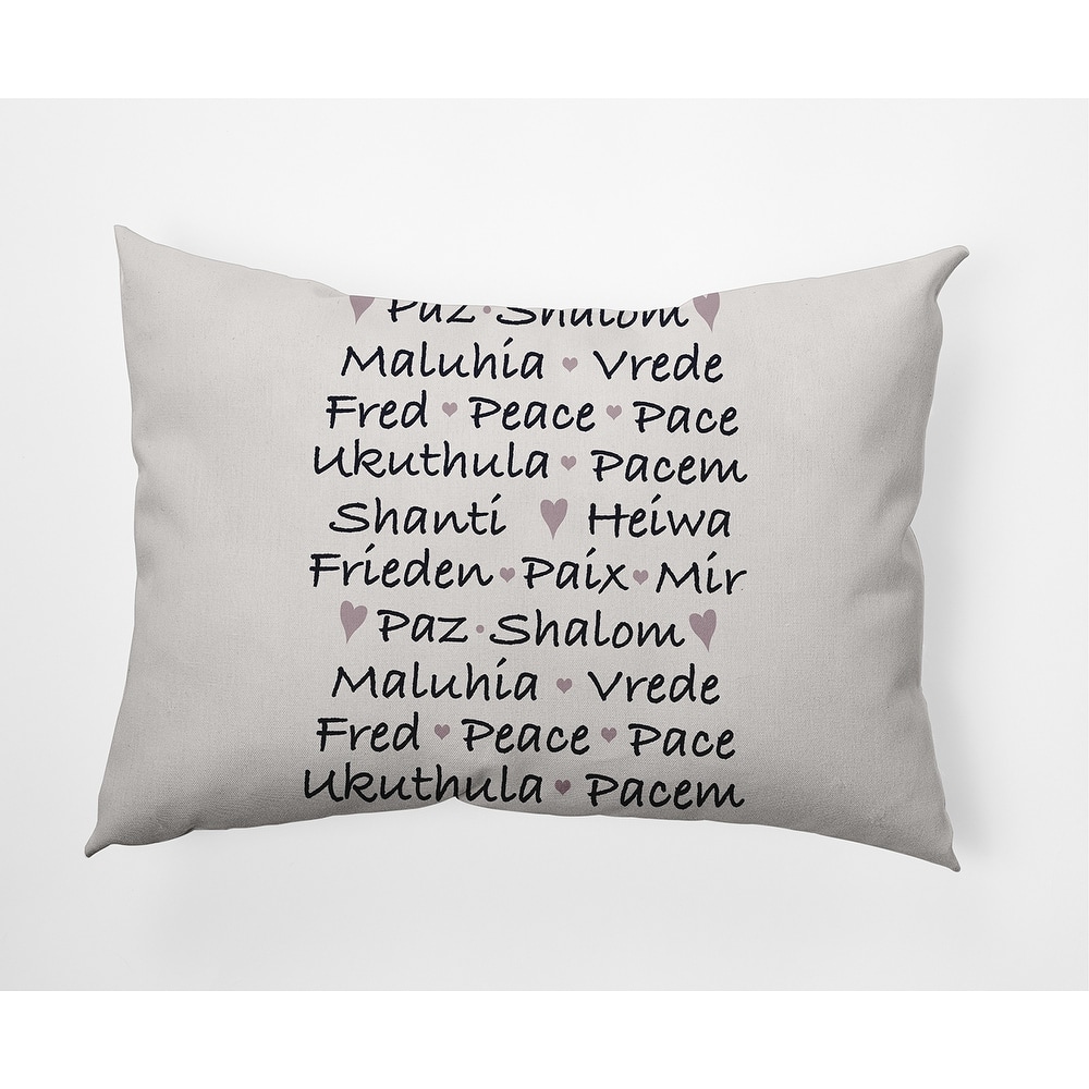 Words of Peace Christmas Soft Spun Polyester Decorative Throw Pillow