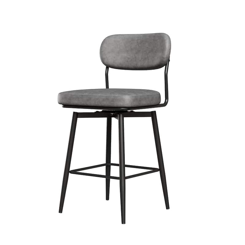 360 ° Rotating Bar Chair Bar Stool Set of 2 Piece Set with Leather Cushions and Iron Brackets.
