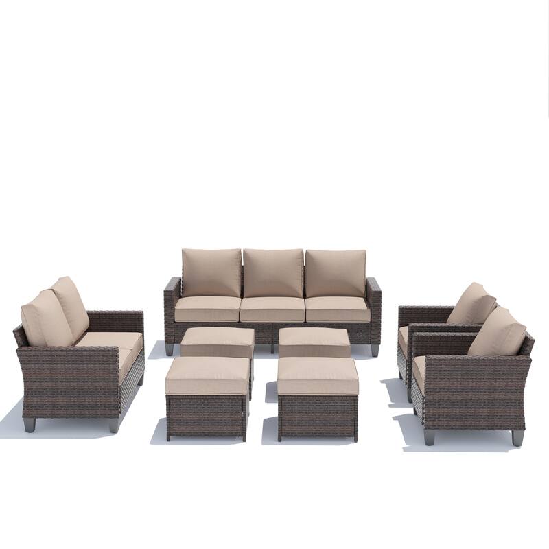 8-piece Outdoor Sectional Sofa Set Patio Furniture Set