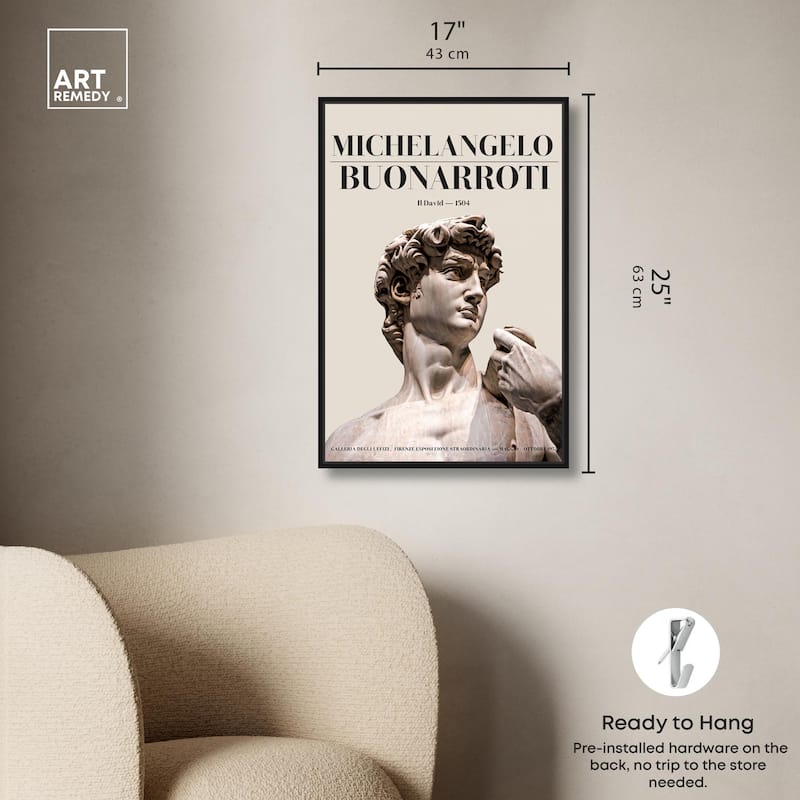 Gaze of Michelangelo's David Canvas by Art Remedy