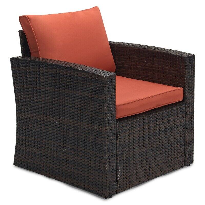 5-piece Wicker Patio Conversation Furniture Set