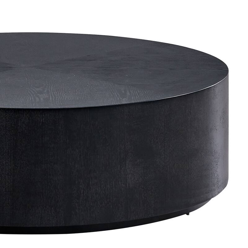35.43 Inch Modern Round Coffee Table MDF Coffee Table for Living Room,Drum Center Table