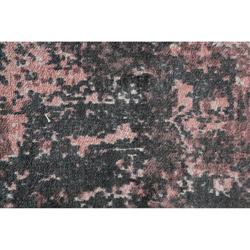 Hand Knotted Oriental Viscose Silk Carpet Modern Abstract Pink Abstract Area Rug - 7' 6'' X 5' 7''